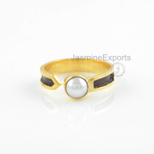 Wasser Perlen Ring, 18k Gold Perle Edelstein Ringe Handgefertigte Schmuck